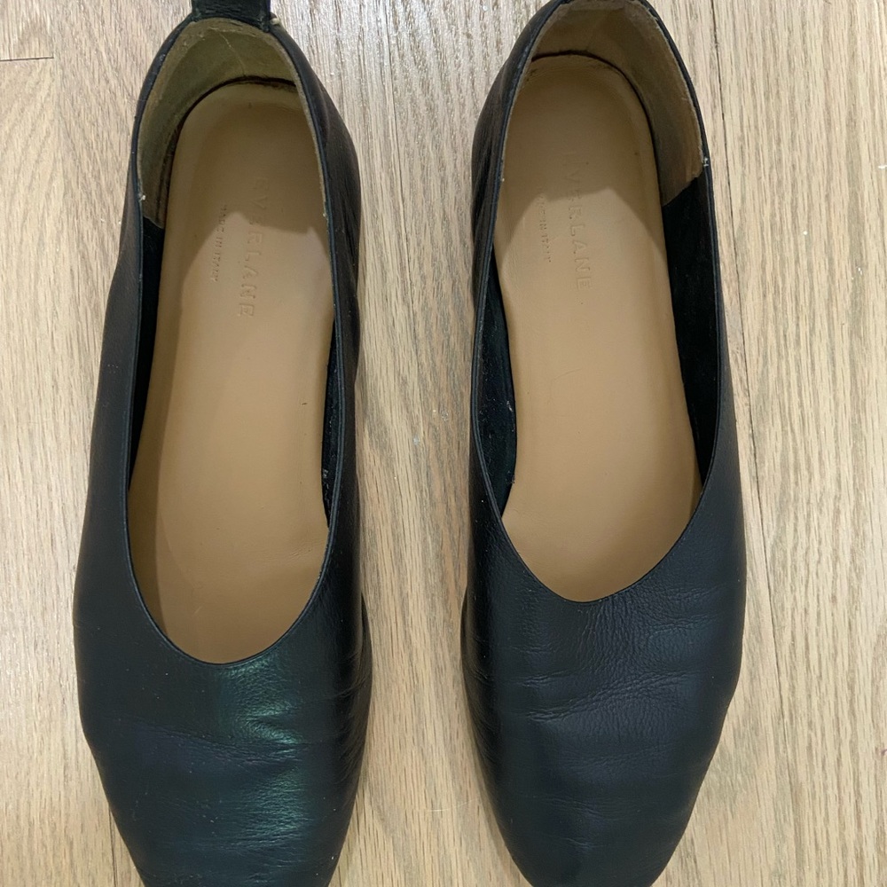 Everlane Black Leather Flats